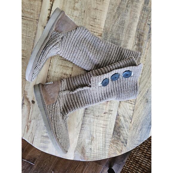 Ugg Classic Cardy Knee Calf Sweater Boots Slip On Women's Size 6 Beige - Picture 6 of 12